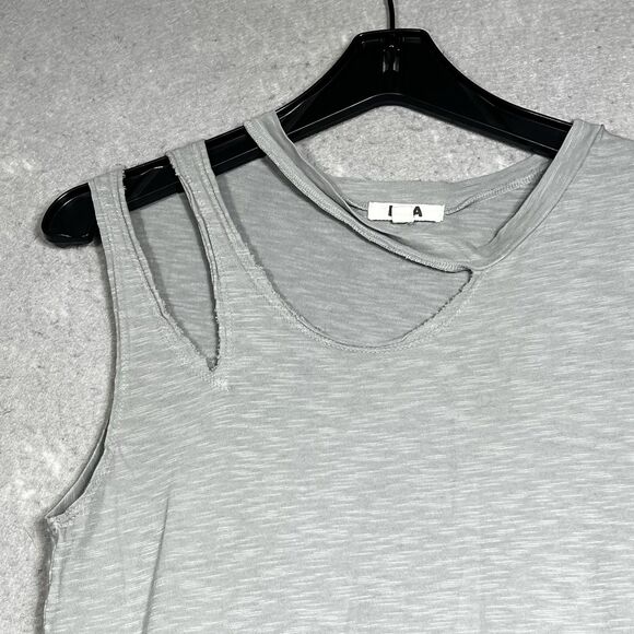 LNA Double Cut Lightweight Shift T-Shirt Tank Dress Small Gray Mini Sleeveless - Picture 3 of 11